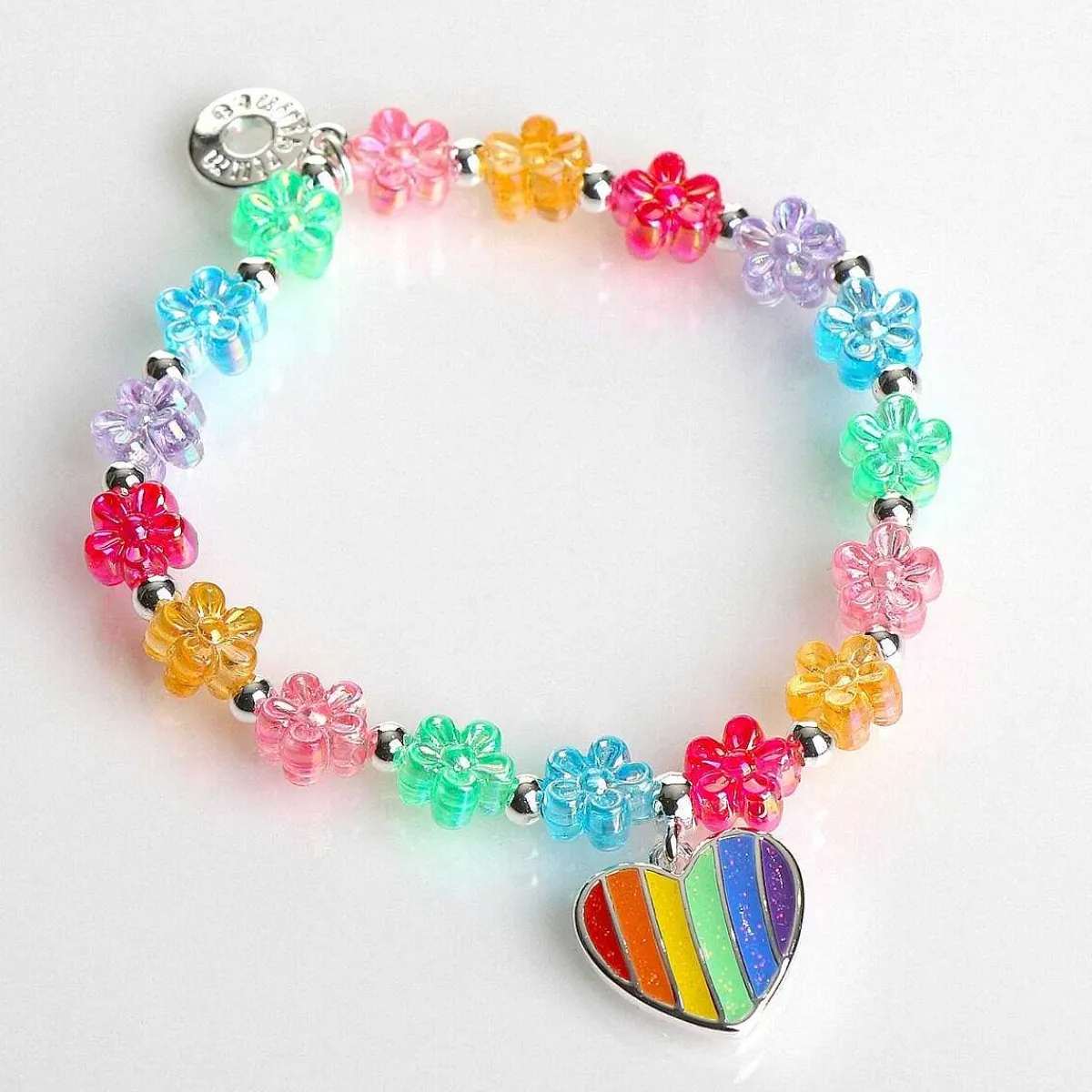 Girls Silver Plated Rainbow Heart Bracelet>Equilibrium Discount