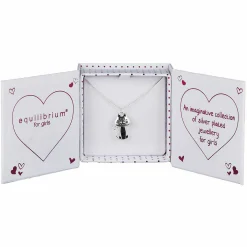 Girls Silver Plated Cute Cat Necklace>Equilibrium Shop