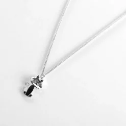 Girls Silver Plated Cute Cat Necklace><noscript><img width=