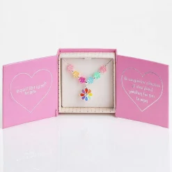 Girls Silver Plated Rainbow Flowers Necklace>Equilibrium Store