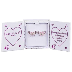 Girls Silver Plated Rainbow Butterfly Earrings>Equilibrium Outlet