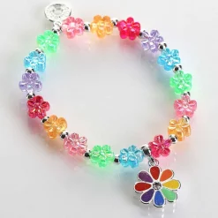 Girls Silver Plated Rainbow Flower Bracelet>Equilibrium New