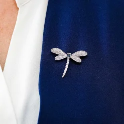 Glitzy Dragonfly White Gold Plated Brooch>Equilibrium Discount