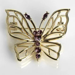 Gold-Plated Sparkle Filigree Butterfly Brooch>Equilibrium Cheap