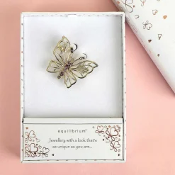Gold-Plated Sparkle Filigree Butterfly Brooch>Equilibrium Cheap