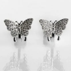 Silver Plated Pave Butterfly Clip On Earrings>Equilibrium Discount