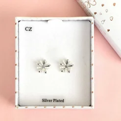 Silver Plated Daisy Ice Loops Earrings>Equilibrium New