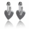 Silver Plated Chic Huggie Heart Earrings>Equilibrium Outlet