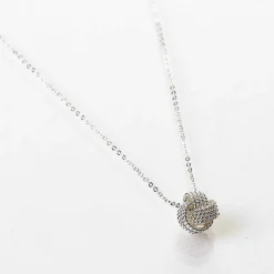 Silver Plated Rope Knot Necklace>Equilibrium Clearance