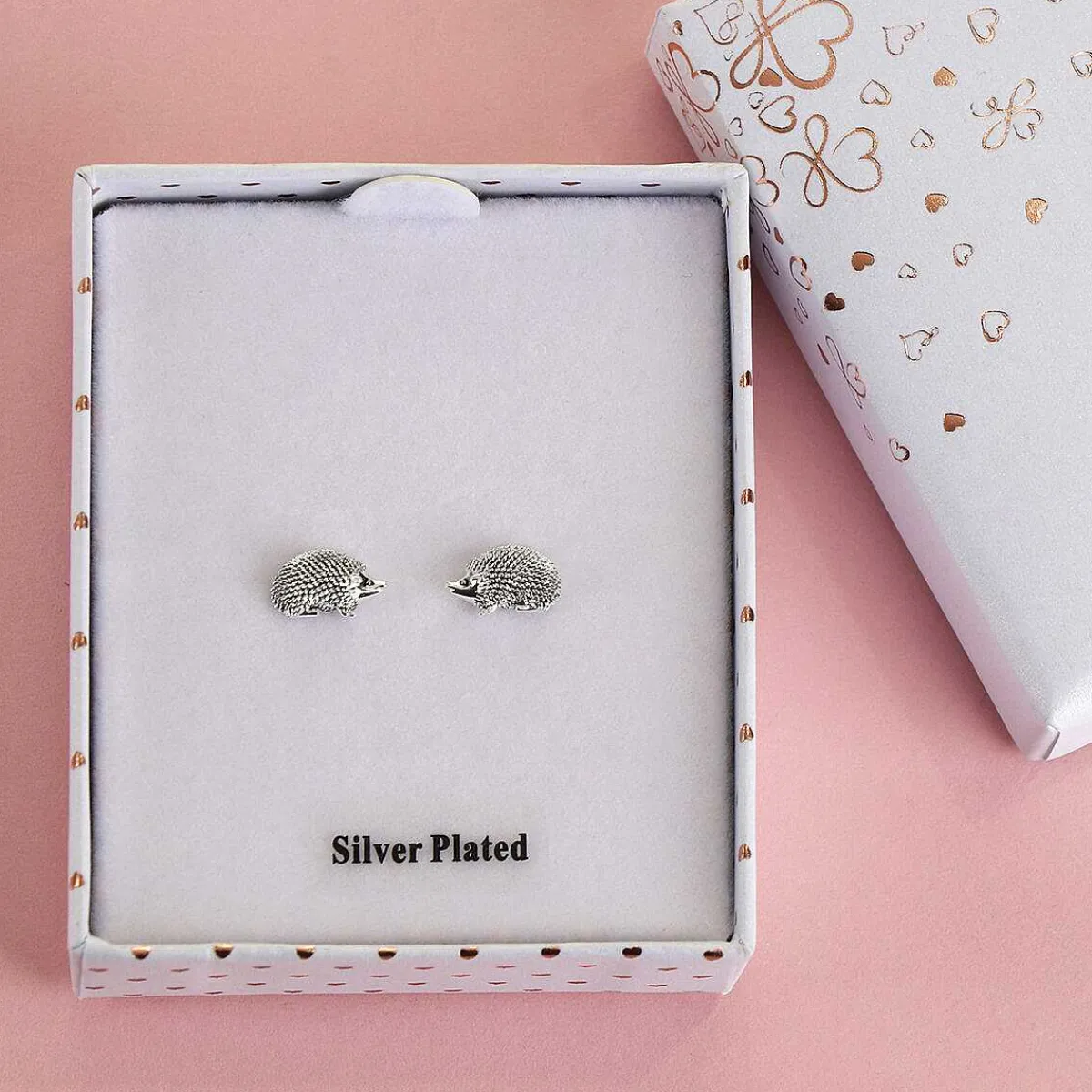 Silver Plated Country Hedgehog Stud Earrings>Equilibrium Shop