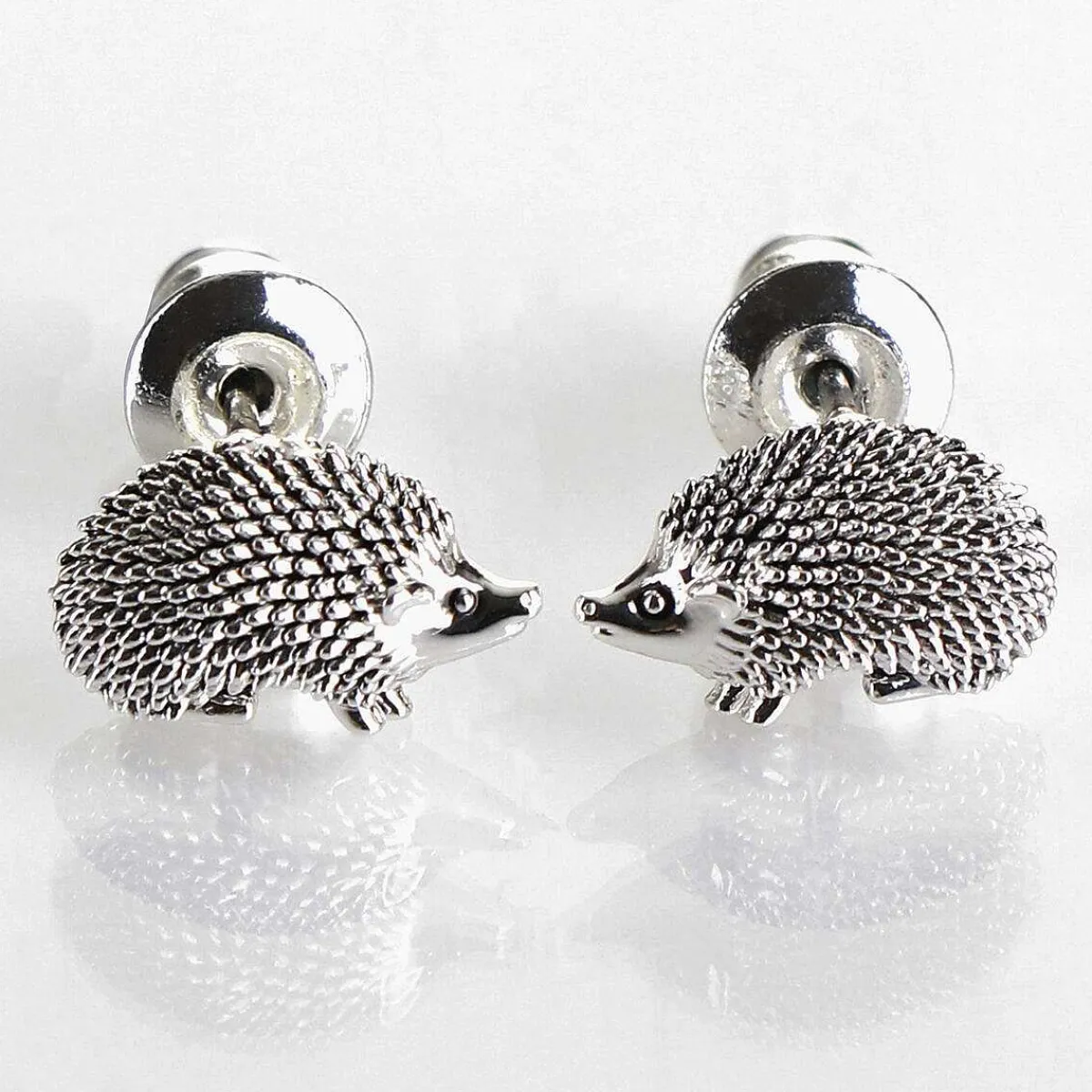 Silver Plated Country Hedgehog Stud Earrings>Equilibrium Shop