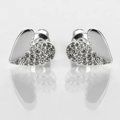 Silver Plated Te Amo Two Halves Heart Stud Earrings>Equilibrium Flash Sale