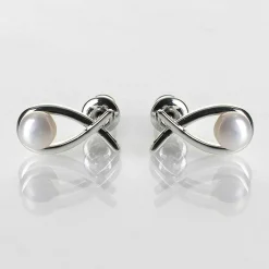 Silver Plated Fresh Water Pearl Kiss Stud Earrings>Equilibrium Fashion