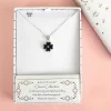 Silver Plated Mother Of Pearl Black Clover Necklace>Equilibrium Sale