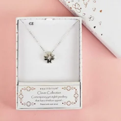 Silver Plated Clover Vignette Necklace><noscript><img width=