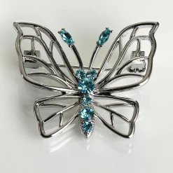 Silver-Plated Sparkle Filigree Butterfly Brooch>Equilibrium Cheap