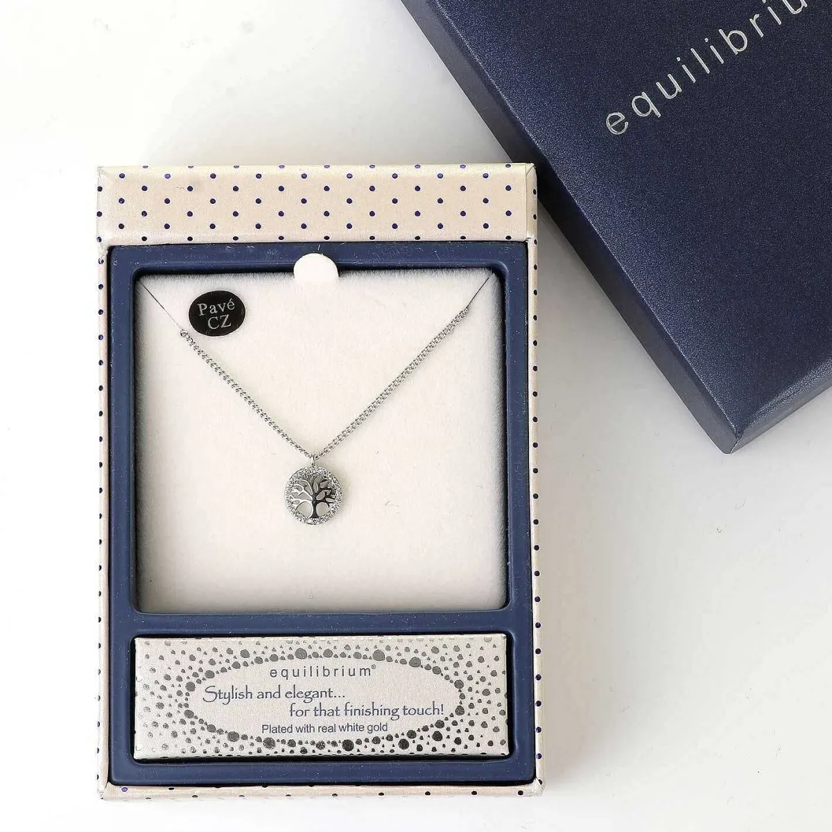 Tree Of Life White Gold Plated Necklace>Equilibrium Online