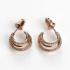 Triple Loop Rose Gold Plated Earrings>Equilibrium Online