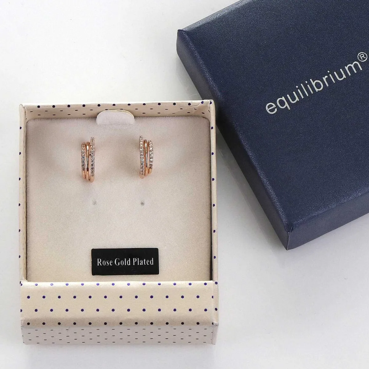 Triple Loop Rose Gold Plated Earrings>Equilibrium Online