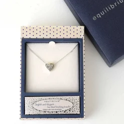 Two Piece Heart Silver And Gold Plated Necklace>Equilibrium Clearance