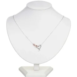 Two Tone Kiss Collection Hearts & Kisses Necklace><noscript><img width=