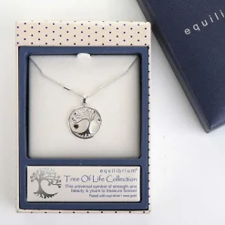 Two Tone Tree Dangly Heart Necklace>Equilibrium Discount