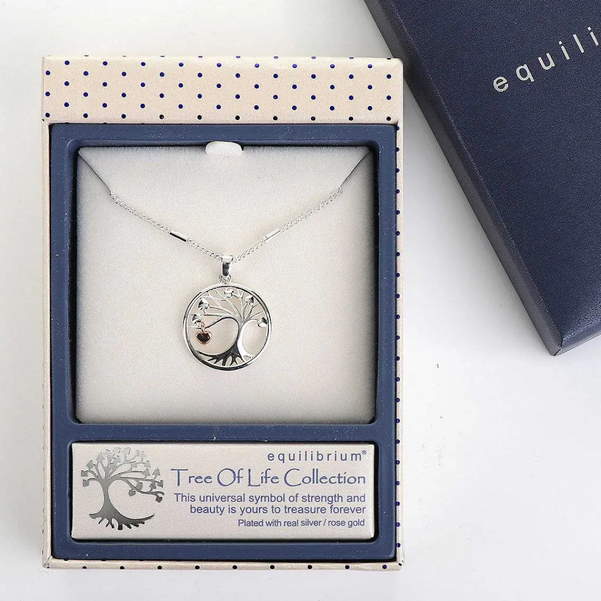 Two Tone Tree Dangly Heart Necklace>Equilibrium Discount