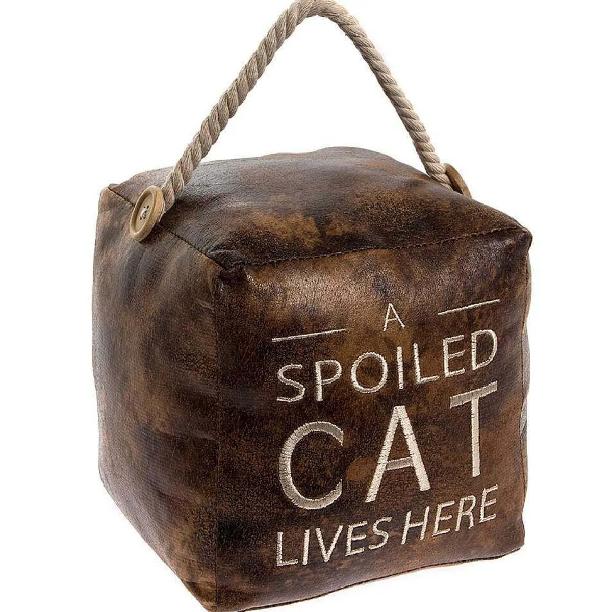 Faux Leather Cat Doorstop>Temptation Gifts New