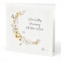 Mimosa Moon Luxury Silver Wedding Anniversary Card>Five Dollar Shake Discount