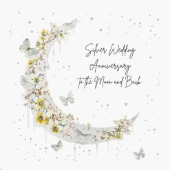 Mimosa Moon Luxury Silver Wedding Anniversary Card>Five Dollar Shake Discount