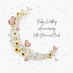 Mimosa Moon Luxury Ruby Wedding Anniversary Card>Five Dollar Shake Discount
