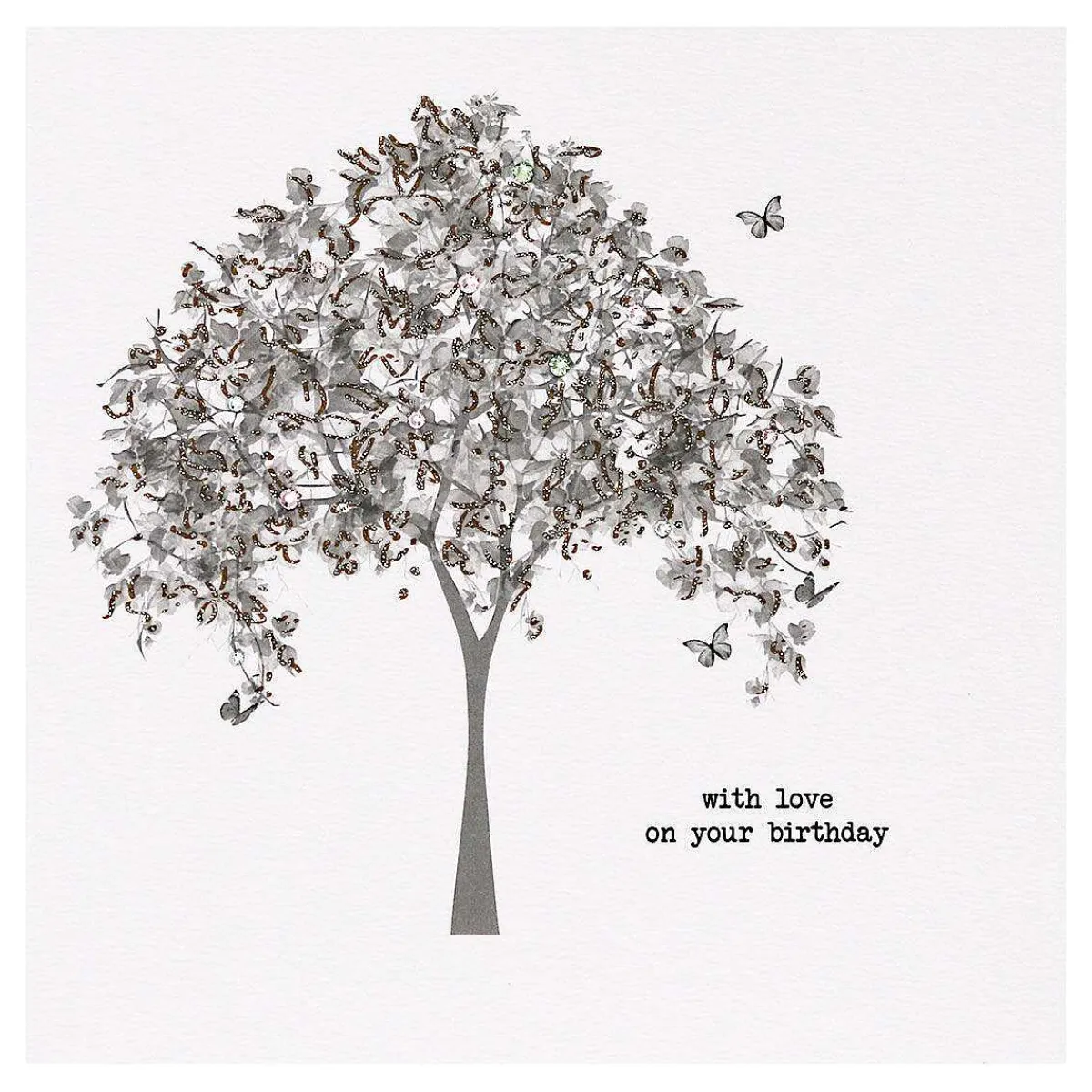 The Midnight Garden Butterfly Tree Luxury Birthday Card>Five Dollar Shake Discount