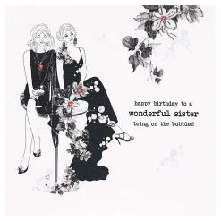 The Midnight Garden Bubbles Sister Luxury Birthday Card>Five Dollar Shake New