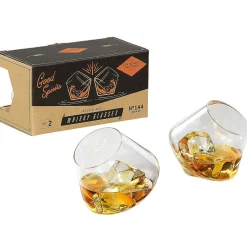 Gentlemen's Hardware Set Of Two Rocking Whisky Glasses>Gentlemen's Hardware Online
