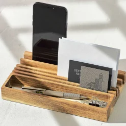 Gentlemen's Hardware Wooden Desk Organiser With Phone Stand><noscript><img width=