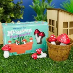 Mini Plant Pot Mushroom Plant Markers><noscript><img width=
