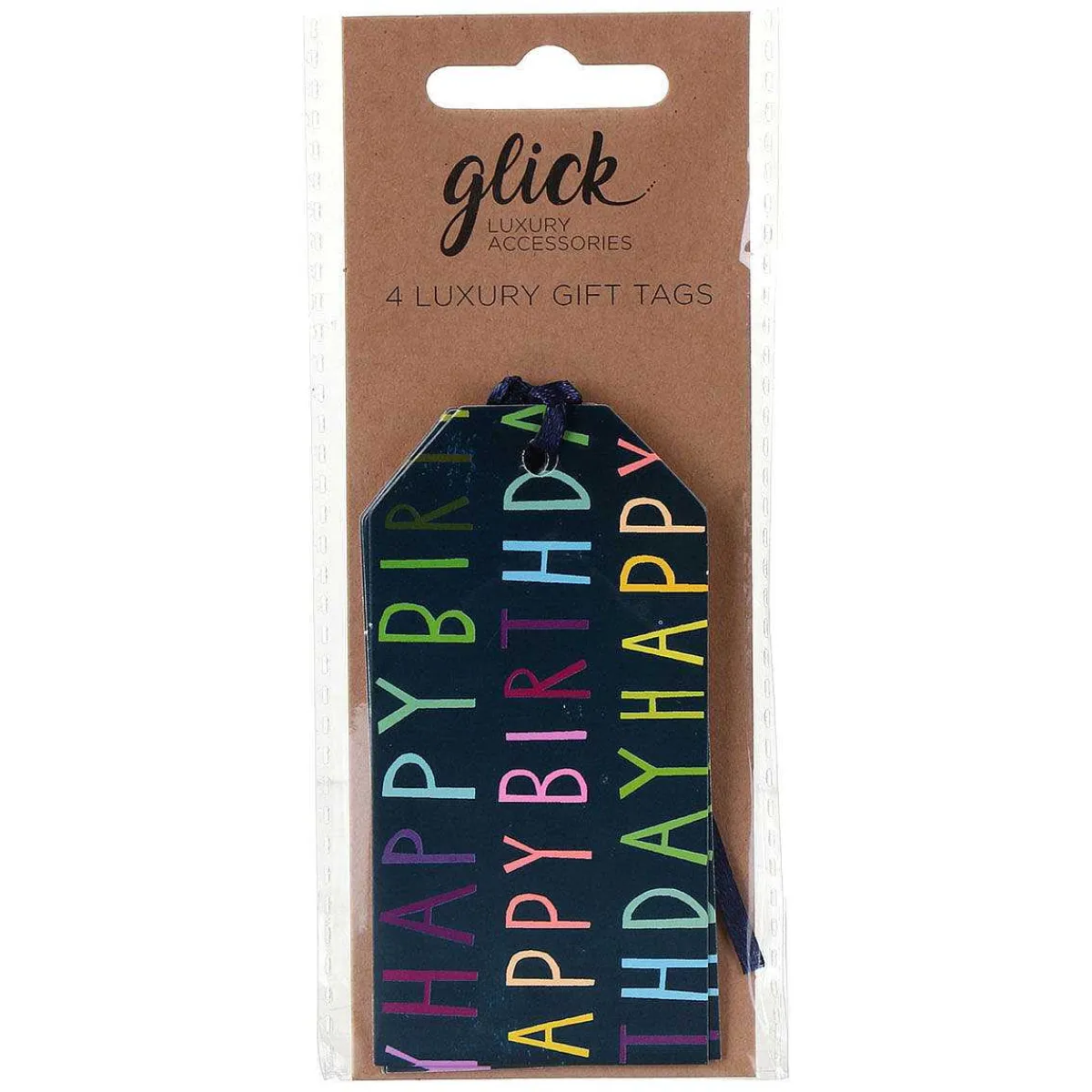 Blue Birthday Script Gift Tags>Glick Fashion