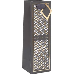 Geo Chevron Bottle Gift Bag>Glick Store