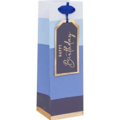 Happy Birthday Stripe Bottle Gift Bag>Glick Outlet