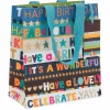 Paper Salad Birthday Blue Stripe Medium Birthday Gift Bag>Glick Shop
