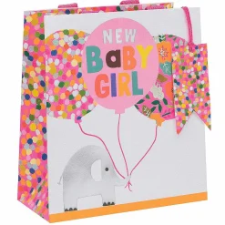 Paper Salad Elephants 'New Baby Girl' Medium Gift Bag>Glick Hot
