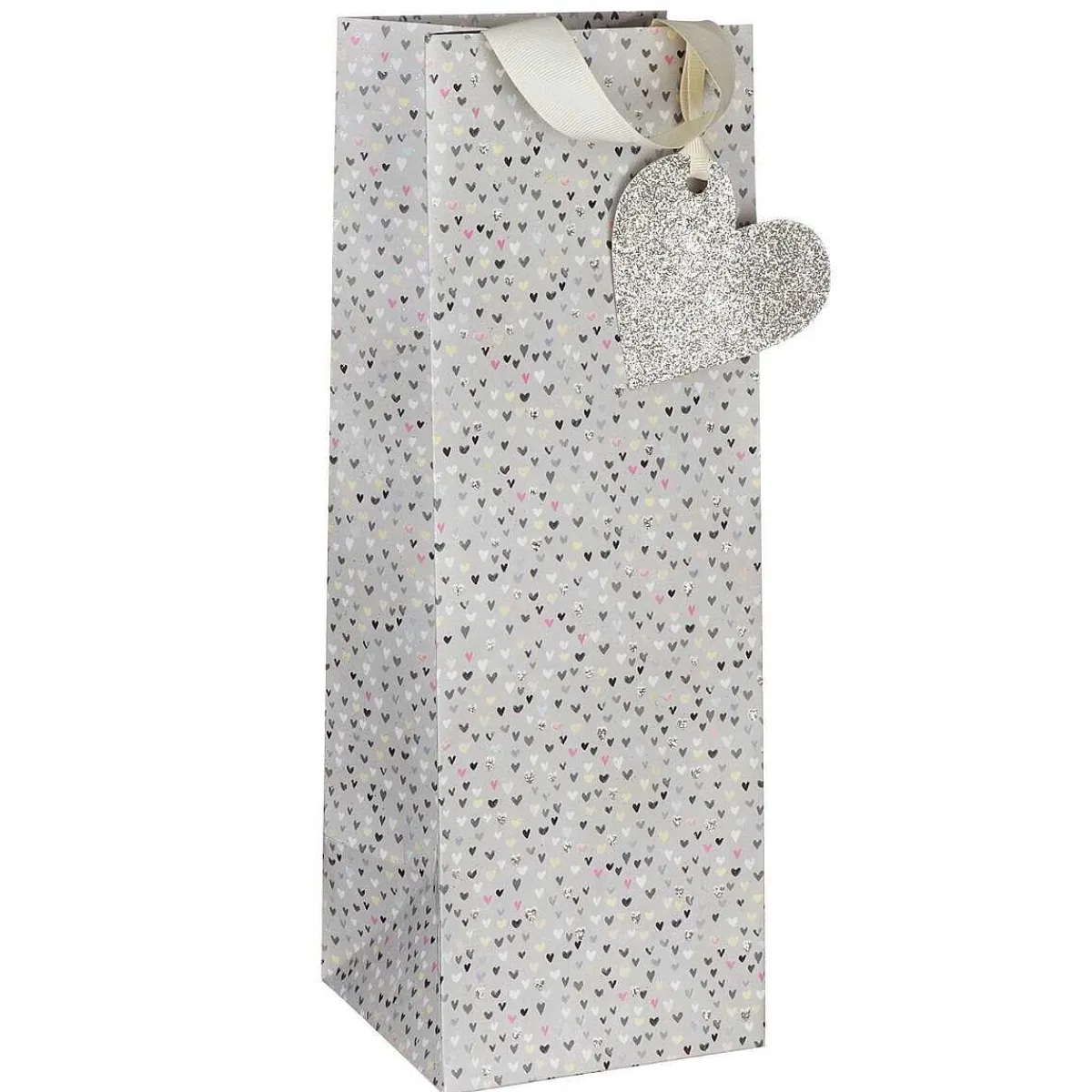 Paper Salad Hearts Champagne Bottle Gift Bag>Glick Sale