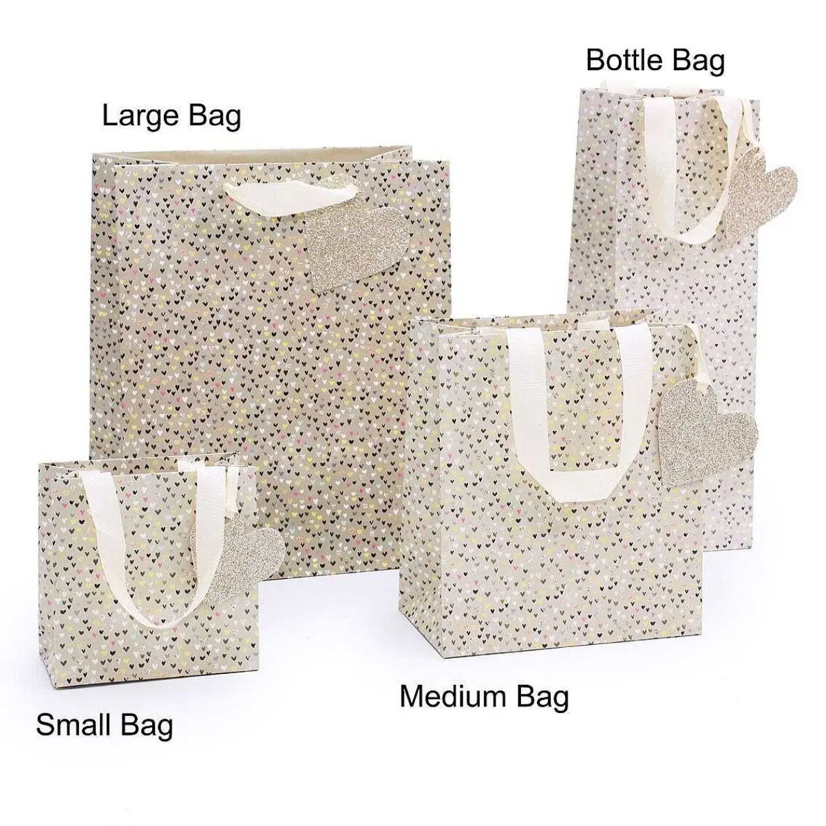 Paper Salad Hearts Champagne Bottle Gift Bag>Glick Sale