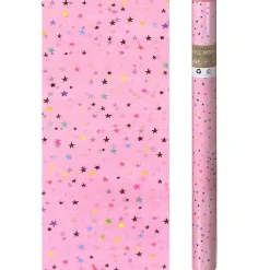 Paper Salad Stars Pink Luxury Roll Wrap 4M X 50Cm>Glick Fashion
