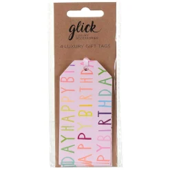 Pink Birthday Script Gift Tags>Glick Shop