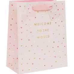 'Welcome To The World' Pink Large Gift Bag>Glick Discount