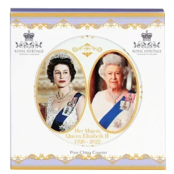 Her Majesty Queen Elizabeth Ii Commemorative Ceramic Coaster Boxed><noscript><img width=