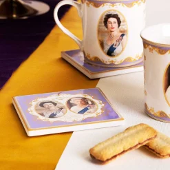 Her Majesty Queen Elizabeth Ii Commemorative Ceramic Coaster Boxed><noscript><img width=