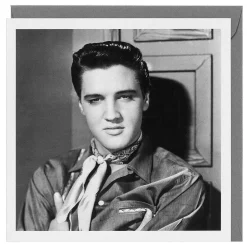Holy Mackerel Black & White 'Elvis' Greetings Card>Temptation Gifts Online