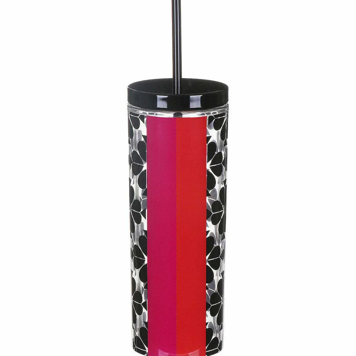 Black Spade Flower Acrylic Tumbler With Straw>Kate Spade New York Shop